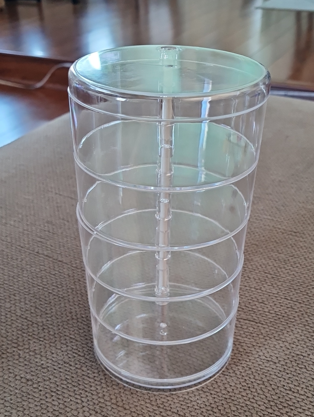 Clear Rotating 5-Tier Makeup/Jewelry Organizer - Transparent